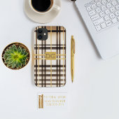 Luxe Classique Taupe et coque iphone Gold Plaid