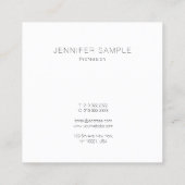 Luxe Classy Modern Minimalist Design Sjabloon Vierkante Visitekaartje (Achterkant)