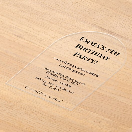 Luxe Clear Acryl verjaardagsfeestje uitnodigingen Acryl Uitnodigingen (Laagn)