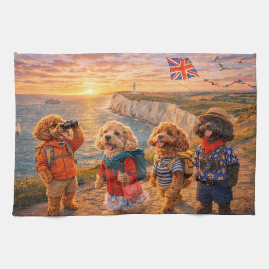 Luxe Cockapoo Britse Kustlijn Theedoek (Horizontaal)