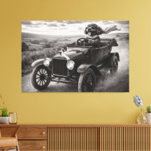 Luxe Cockapoo Muurkunst- Vintage Canvas Kunst
