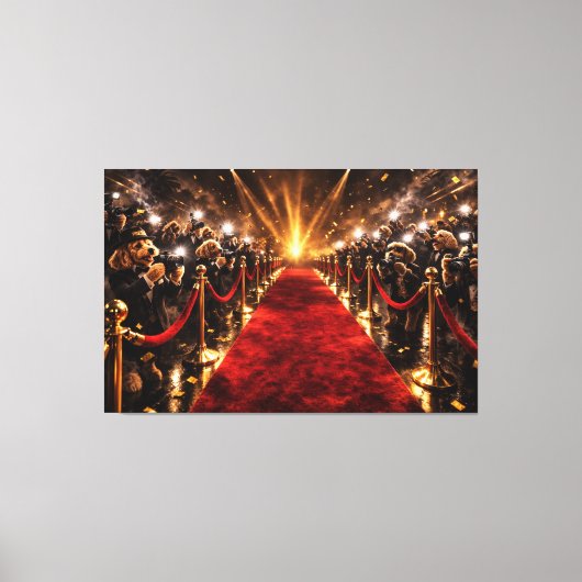 Luxe Cockapoo Rode Loper Canvas – Hondenster Afdruk (Voorkant)