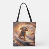 Luxe Cockapoo Surf – Ocean Dog Art Draagtas (Achterkant)