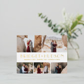 Luxe Collage FOIL Enregistrer La Date Carte Postal (Debout devant)