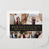 Luxe Collage FOIL Enregistrer La Date Carte Postal (Recto/Verso)