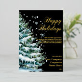 Luxe Corporate Snow Evergreen Vakantie Folie Kaart (Staand Voorkant)