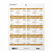 Luxe Cosmetica Label - Wit & Goud Glitter (Full Sheet)