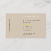 Luxe Creative Modern Design Professional Plain Visitekaartje (Achterkant)