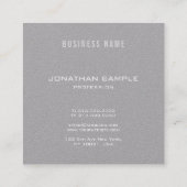 Luxe Creative Modern Monogram Premium Gray Plain Vierkante Visitekaartje (Achterkant)