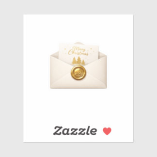 Luxe Crème Enveloppe Gouden Waszegel Sticker Chris
