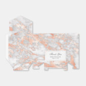 Luxe Custom Roos Goud en Wit Marmer Bruiloft Bedankdoosjes (Uitgevouwen)