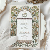 Luxe Daisy Floral Art Nouveau bruiloft Kaart