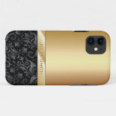 Luxe Dark Floral Gold Metallic iPhone 5 Hoesje (Achterkant (horizontaal))