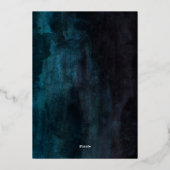 Luxe Dark Moody Waterverf bruiloft Echt Goud Folie Uitnodiging (Achterkant)