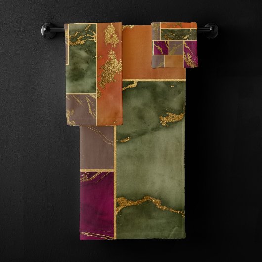 Luxe d'automne | Joyau d'or géométrique Marbre de 