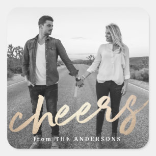 Luxe de Cheers Holiday Photo Stickers