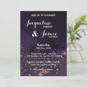 Luxe de l'aquarelle galaxie Faire-part de mariage (Debout devant)