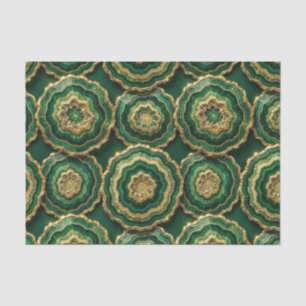 Luxe Decoupage Bosgroen + Gouden Agate Geode Tissuepapier