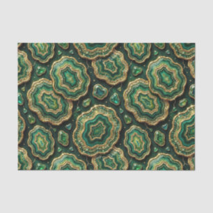 Luxe Decoupage Bosgroen + Gouden Agate Geode Tissuepapier