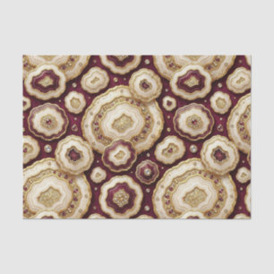 Luxe Decoupage Bourgondië + Goud Agate Geode Tissuepapier