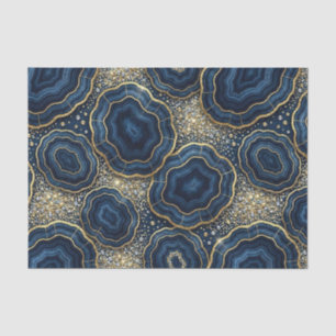 Luxe Decoupage Marineblauw + Goud Agate Geode Tissuepapier