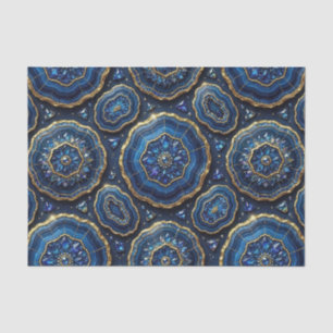 Luxe Decoupage Marineblauw + Goud Agate Geode Tissuepapier