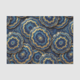 Luxe Decoupage Marineblauw + Goud Agate Geode Tissuepapier