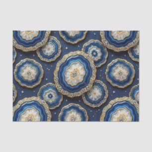 Luxe Decoupage Marineblauw + Goud Agate Geode Tissuepapier