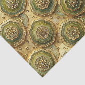 Luxe Decoupage | Olijfgroen + Gouden Agate Geode Tissuepapier (Detail)
