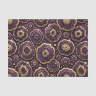 Luxe Decoupage Paarse + Gouden Agate Geode Tissuepapier