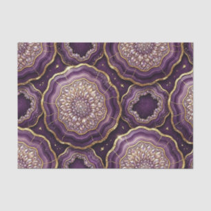 Luxe Decoupage Paarse + Gouden Agate Geode Tissuepapier