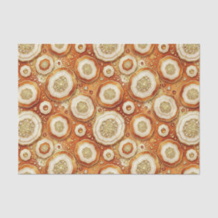 Luxe Decoupage Verbrand Oranje + Gouden Agate Ge Tissuepapier
