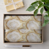 Luxe Decoupage | Witte + Gouden Agate Geode Tissuepapier (Geschenk)