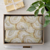 Luxe Decoupage | Witte + Gouden Agate Geode Tissuepapier (Geschenk)