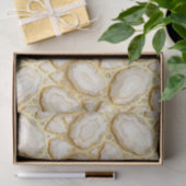 Luxe Decoupage | Witte + Gouden Agate Geode Tissuepapier (Geschenk)