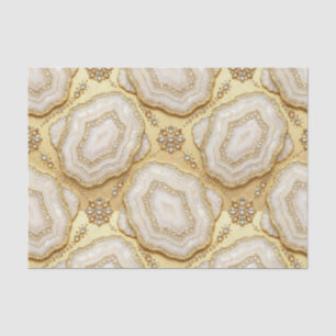 Luxe Decoupage Witte + Gouden Agate Geode Tissuepapier