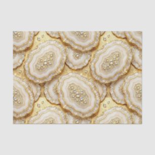Luxe Decoupage Witte + Gouden Agate Geode Tissuepapier