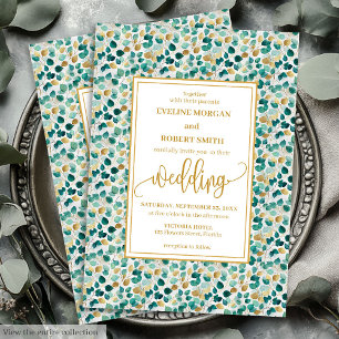 Luxe Deep Green Gold Faire-part de mariage