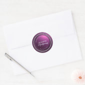 Luxe Deep Paarse Diamond Retour Adreslabel Ronde Sticker (Envelop)