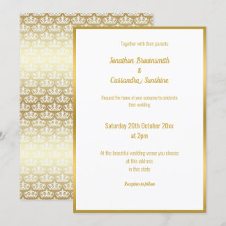 LUXE DELICATE OR LACE TIARA FAIRE-PART DE MARIAGE