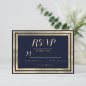 Luxe design moderne marine bleu or RSVP (Debout devant)