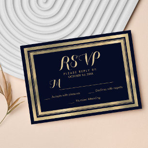 Luxe design moderne marine bleu or RSVP