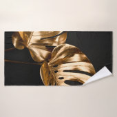 Luxe design moderne or polygone arrière - plan 3d (Serviette de bain)