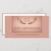 Luxe Design Wimper Giftcertificaat Golden Wings Bedankkaart (Voorkant / Achterkant)