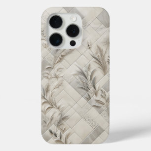 Luxe diagonale botanische mozaïek telefoonhoes iPhone 15 pro case