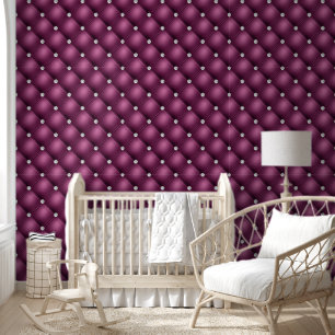 Luxe diamant getuft gewatteerd diep Paarse Behang
