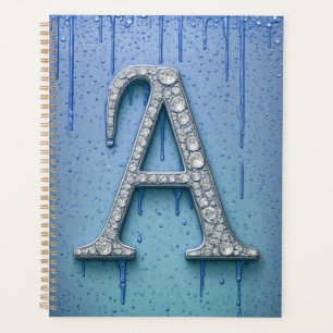Luxe diamanten letter A monogram met goud druppels Planner