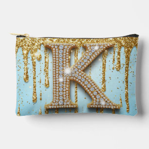 Luxe diamanten letter K op gouden glitter achtergr Etui