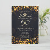 Luxe Diamond Bokeh Stippen Bruiloft Jubileum Kaart (Staand voorkant)