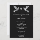 Luxe Diamond Love Dove Black Faire-part de mariage (Devant)